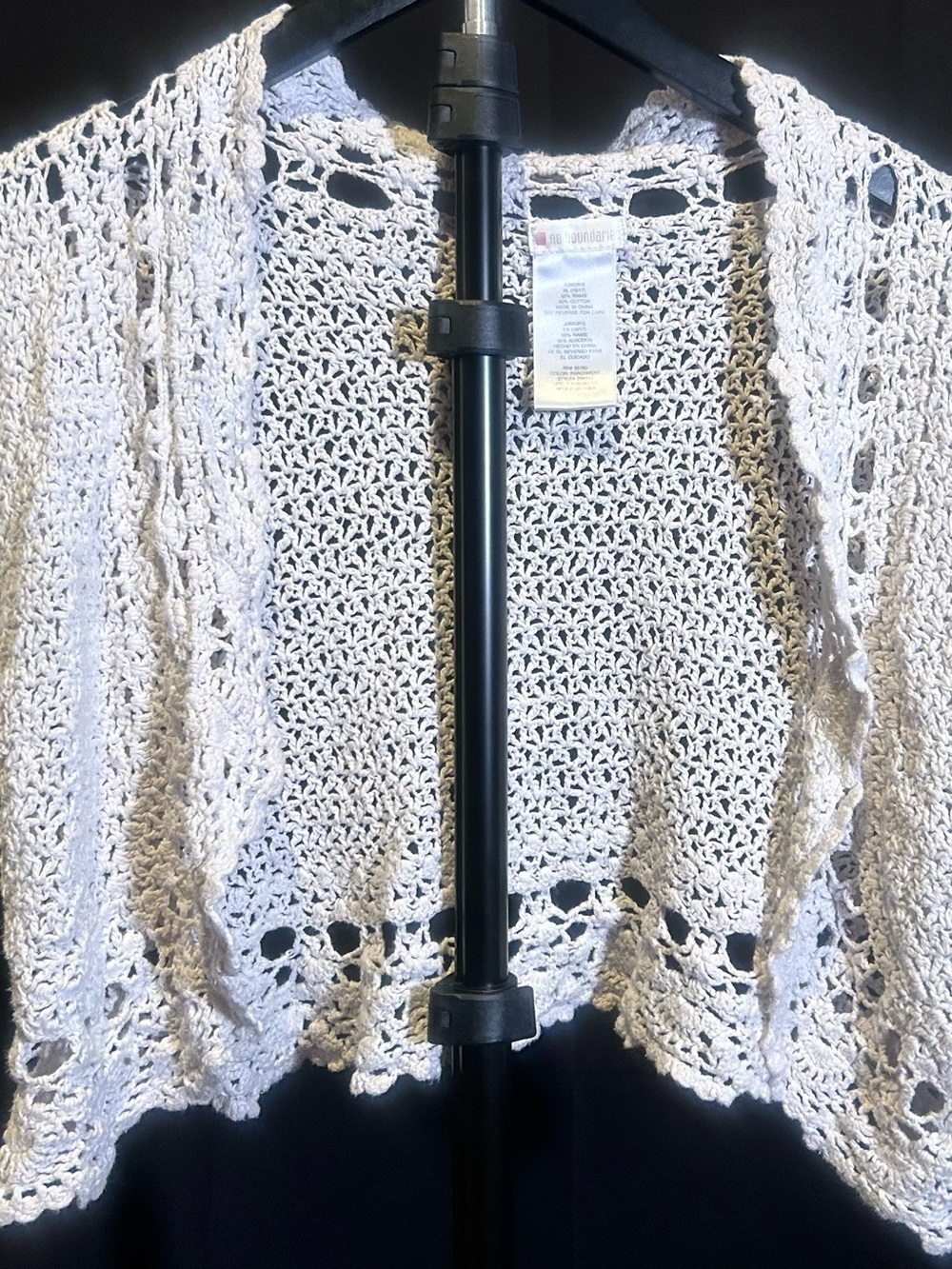 Vintage No Boundaries Cropped Open Knit Crochet Cardigan Shrug XS / S